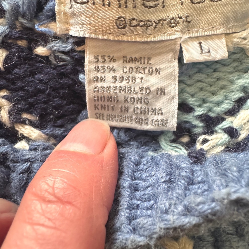 Vintage Jennifer Reed Hand Knit Sweater Cottagecore Floral L - Picture 5 of 10